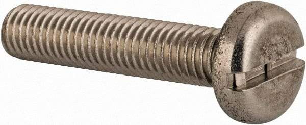 Value Collection - M8x1.25 Metric Coarse, 40mm Length Under Head Slotted Drive Machine Screw - Pan Head, Grade 18-8 & A2 Stainless Steel, Uncoated, Without Washer - Industrial Tool & Supply