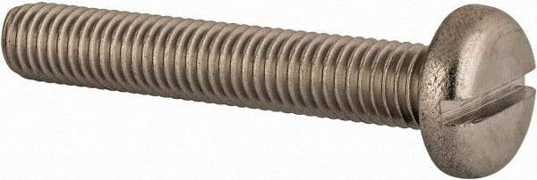 Value Collection - M8x1.25 Metric Coarse, 50mm Length Under Head Slotted Drive Machine Screw - Pan Head, Grade 18-8 & A2 Stainless Steel, Uncoated, Without Washer - Industrial Tool & Supply