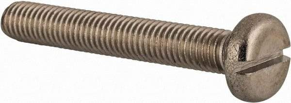 Value Collection - M8x1.25 Metric Coarse, 55mm Length Under Head Slotted Drive Machine Screw - Pan Head, Grade 18-8 & A2 Stainless Steel, Uncoated, Without Washer - Industrial Tool & Supply