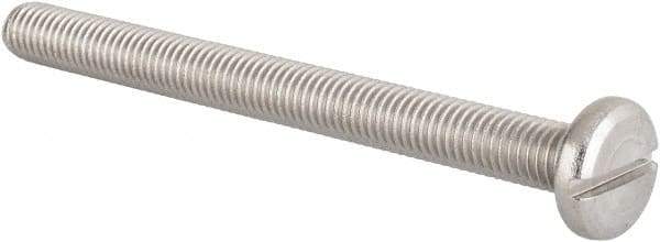 Value Collection - M8x1.25 Metric Coarse, 90mm Length Under Head Slotted Drive Machine Screw - Pan Head, Grade 18-8 & A2 Stainless Steel, Uncoated, Without Washer - Industrial Tool & Supply