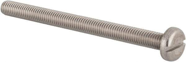 Value Collection - M8x1.25 Metric Coarse, 100mm Length Under Head Slotted Drive Machine Screw - Pan Head, Grade 18-8 & A2 Stainless Steel, Uncoated, Without Washer - Industrial Tool & Supply