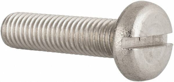 Value Collection - M10x1.50 Metric Coarse, 40mm Length Under Head Slotted Drive Machine Screw - Pan Head, Grade 18-8 & A2 Stainless Steel, Uncoated, Without Washer - Industrial Tool & Supply