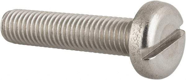 Value Collection - M10x1.50 Metric Coarse, 45mm Length Under Head Slotted Drive Machine Screw - Pan Head, Grade 18-8 & A2 Stainless Steel, Uncoated, Without Washer - Industrial Tool & Supply