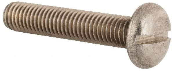 Value Collection - M10x1.50, 50mm Length Under Head Slotted Drive Machine Screw - Pan Head, Grade 18-8 & A2 Stainless Steel, Uncoated, Without Washer - Industrial Tool & Supply