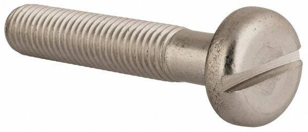 Value Collection - M10x1.50, 55mm Length Under Head Slotted Drive Machine Screw - Pan Head, Grade 18-8 & A2 Stainless Steel, Uncoated, Without Washer - Industrial Tool & Supply