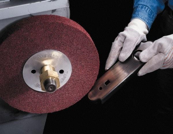 3M - 14" Diam, 2" Face Width, 8" Center Hole, Medium Grade, Aluminum Oxide Deburring Wheel - Convolute, Medium Density 5 Grade, 2,550 RPM - Industrial Tool & Supply
