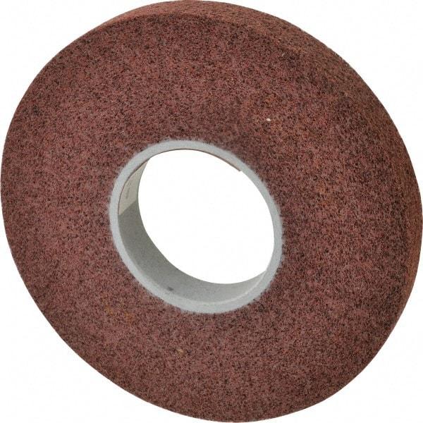 3M - 8" Diam, 1" Face Width, 3" Center Hole, Medium Grade, Aluminum Oxide Deburring Wheel - Convolute, Hard Density 6 Grade, 4,500 RPM - Industrial Tool & Supply