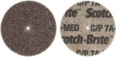 3M - 2" Diam, 1/8" Face Width, 1/8" Center Hole, Medium Grade, Aluminum Oxide Deburring Wheel - Unitized, Hard Density 7 Grade, 22,100 RPM - Industrial Tool & Supply