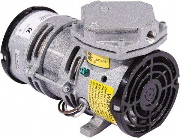 Gast - Diaphragm-Type Vacuum Pumps Horsepower: 1/16 Cubic Feet per Minute: 0.70 - Industrial Tool & Supply
