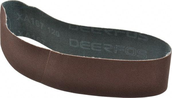 Made in USA - 2" Wide x 18-15/16" OAL, 120 Grit, Aluminum Oxide Abrasive Belt - Aluminum Oxide, Fine, Coated - Industrial Tool & Supply