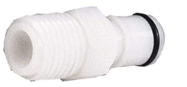CPC Colder Products - 3/8" Outside Diam, 3/8 NPT, Acetal Push-to-Connect Tube Male Connector - 120 Max psi, White - Industrial Tool & Supply