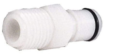 CPC Colder Products - 3/8" Outside Diam, 3/8 NPT, Acetal Push-to-Connect Tube Male Connector - 120 Max psi, White - Industrial Tool & Supply