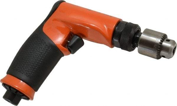 Dotco - 1/4" Keyed Chuck - Pistol Grip Handle, 3,800 RPM, 0.4 hp, 90 psi - Industrial Tool & Supply