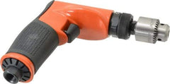 Dotco - 1/4" Keyed Chuck - Pistol Grip Handle, 3,200 RPM, 0.4 hp, 90 psi - Industrial Tool & Supply