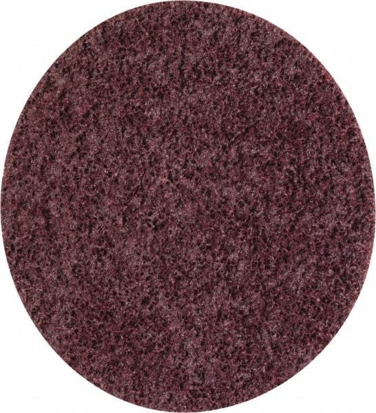 3M - 4-1/2" Coarse Grade Ceramic Deburring Disc - Quick Change Connection, Maroon, 13,300 Max RPM - Industrial Tool & Supply