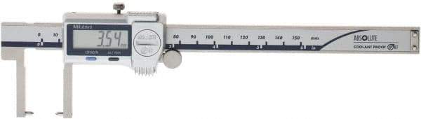 Mitutoyo - 0 to 150mm Range, 0.01mm Resolution, IP67 Electronic Caliper - Stainless Steel with 38mm Stainless Steel Jaws, 0.03mm Accuracy, SPC Output - Industrial Tool & Supply