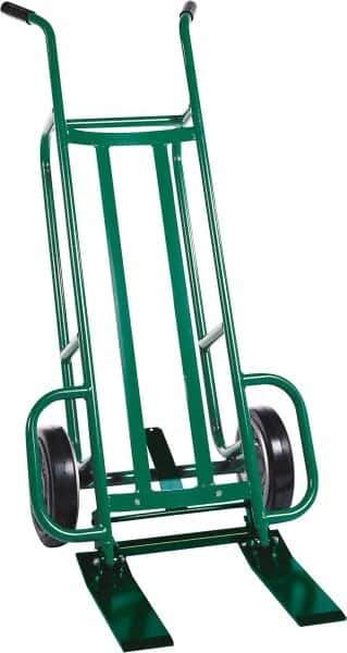 Valley Craft - 1,000 Lb Capacity 48" OAH Hand Truck - Dual Handle, Steel, Pneumatic Wheels - Industrial Tool & Supply