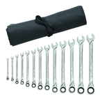 13 Piece - XL Series Combo Ratcheting Set - SAE - Roll - Industrial Tool & Supply