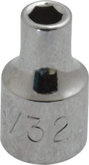 Proto - 5/32", 1/4" Drive, Standard Hand Socket - 6 Point, 7/8" OAL, Chrome Vanadium, Chrome Finish - Industrial Tool & Supply