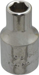 Proto - 3/16", 1/4" Drive, Standard Hand Socket - 6 Points, 7/8" OAL, Chrome Finish - Industrial Tool & Supply