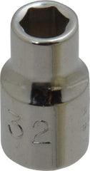 Proto - 7/32", 1/4" Drive, Standard Hand Socket - 6 Points, 7/8" OAL, Chrome Finish - Industrial Tool & Supply