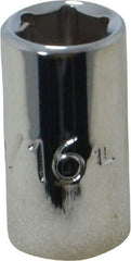 Proto - 5/16", 1/4" Drive, Standard Hand Socket - 6 Points, 7/8" OAL, Chrome Finish - Industrial Tool & Supply
