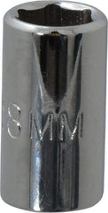 Proto - 1/4" Drive, Standard Hand Socket - 6 Points, 7/8" OAL, Chrome Vanadium, Chrome Finish - Industrial Tool & Supply