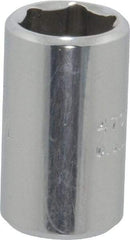 Proto - 1/4" Drive, Standard Hand Socket - 6 Points, 7/8" OAL, Chrome Finish - Industrial Tool & Supply