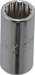 Proto - 9/32", 1/4" Drive, Standard Hand Socket - 12 Points, 7/8" OAL, Chrome Finish - Industrial Tool & Supply