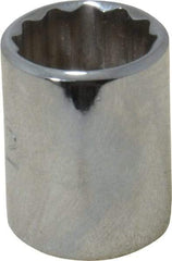 Proto - 1/2", 1/4" Drive, Standard Hand Socket - 12 Points, 7/8" OAL, Chrome Finish - Industrial Tool & Supply