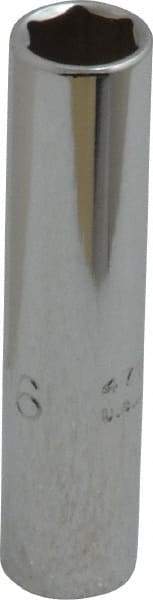 Proto - 5/16", 1/4" Drive, Deep Hand Socket - 6 Points, 2" OAL, Chrome Vanadium, Chrome Finish - Industrial Tool & Supply