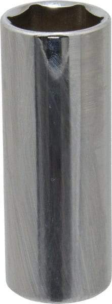 Proto - 9/16", 1/4" Drive, Deep Hand Socket - 6 Points, 2" OAL, Chrome Finish - Industrial Tool & Supply