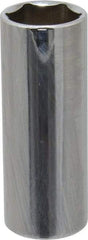 Proto - 9/16", 1/4" Drive, Deep Hand Socket - 6 Points, 2" OAL, Chrome Finish - Industrial Tool & Supply