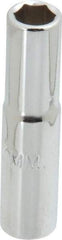 Proto - 1/4" Drive, Deep Hand Socket - 6 Points, 1-15/16" OAL, Chrome Finish - Industrial Tool & Supply