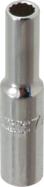 Proto - 7/32", 1/4" Drive, Deep Hand Socket - 12 Points, 2" OAL, Chrome Finish - Industrial Tool & Supply