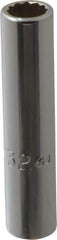 Proto - 9/32", 1/4" Drive, Deep Hand Socket - 12 Points, 2" OAL, Chrome Finish - Industrial Tool & Supply