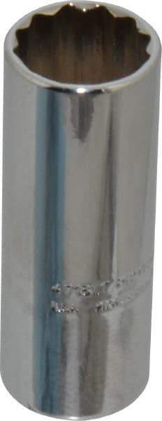 Proto - 9/16", 1/4" Drive, Deep Hand Socket - 12 Points, 2" OAL, Chrome Finish - Industrial Tool & Supply