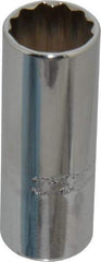 Proto - 9/16", 1/4" Drive, Deep Hand Socket - 12 Points, 2" OAL, Chrome Finish - Industrial Tool & Supply