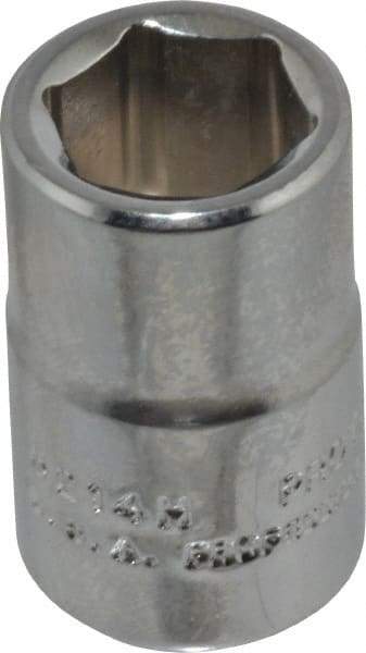 Proto - 7/16", 3/8" Drive, Standard Hand Socket - 6 Points, 1-3/32" OAL, Chrome Finish - Industrial Tool & Supply