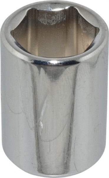 Proto - 9/16", 3/8" Drive, Standard Hand Socket - 6 Points, 1-1/8" OAL, Chrome Finish - Industrial Tool & Supply