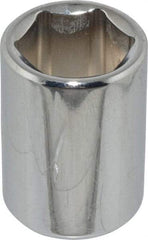 Proto - 9/16", 3/8" Drive, Standard Hand Socket - 6 Points, 1-1/8" OAL, Chrome Finish - Industrial Tool & Supply