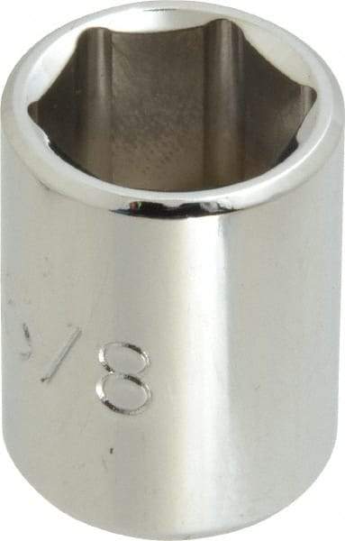 Proto - 5/8", 3/8" Drive, Standard Hand Socket - 6 Points, 1-1/8" OAL, Chrome Finish - Industrial Tool & Supply