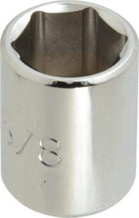 Proto - 5/8", 3/8" Drive, Standard Hand Socket - 6 Points, 1-1/8" OAL, Chrome Finish - Industrial Tool & Supply