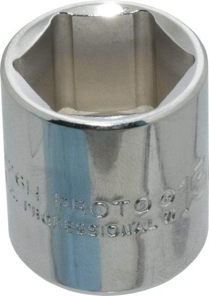 Proto - 13/16", 3/8" Drive, Standard Hand Socket - 6 Points, 1-3/16" OAL, Chrome Finish - Industrial Tool & Supply