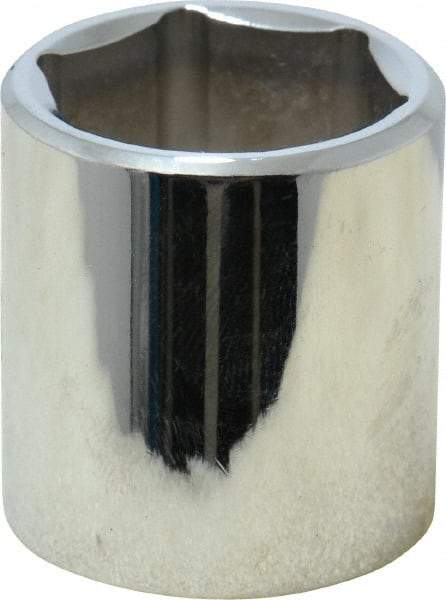 Proto - 7/8", 3/8" Drive, Standard Hand Socket - 6 Points, 1-5/16" OAL, Chrome Finish - Industrial Tool & Supply