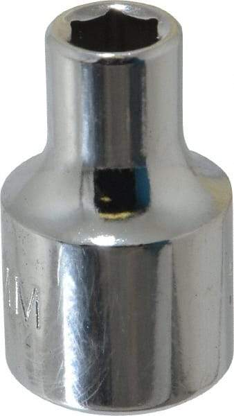 Proto - 3/8" Drive, Standard Hand Socket - 6 Points, 1-3/32" OAL, Chrome Finish - Industrial Tool & Supply