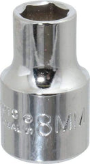 Proto - 3/8" Drive, Standard Hand Socket - 12 Points, 2-1/8" OAL, Chrome Finish - Industrial Tool & Supply