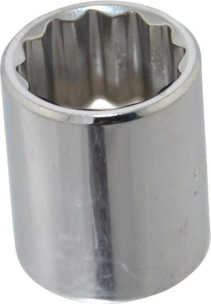 Proto - 3/8" Drive, Standard Hand Socket - 6 Points, 1-1/8" OAL, Chrome Vanadium, Chrome Finish - Industrial Tool & Supply