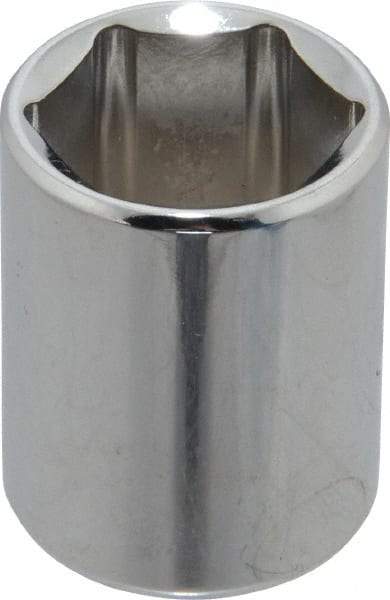Proto - 3/8" Drive, Standard Hand Socket - 12 Points, 1-3/16" OAL, Chrome Finish - Industrial Tool & Supply
