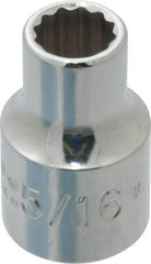 Proto - 5/16", 3/8" Drive, Standard Hand Socket - 12 Points, 1-3/32" OAL, Chrome Finish - Industrial Tool & Supply